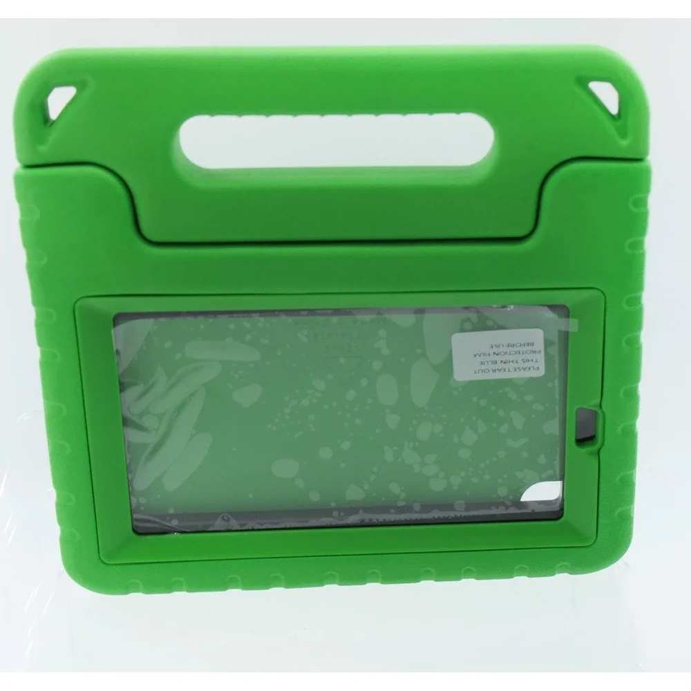 Kids Shockproof EVA Foam Tablet Case with Handle Kickstand Green Fits 6 x 3 in